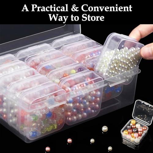 Image of TecoKart 15 Pcs Jewellery Organisers - Transparent Jewellery Box with 15 Mini Storage Boxes, Earring Organizer Box for Rings, Beads, & Nail Art, Durable Jewellery Box Organisers for Neat Storage