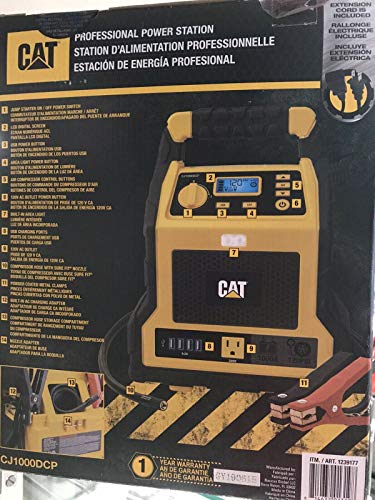 CAT - 3 in 1 Professional Power Station with Jump Starter and Compressor - 4 USB Ports and Outlet