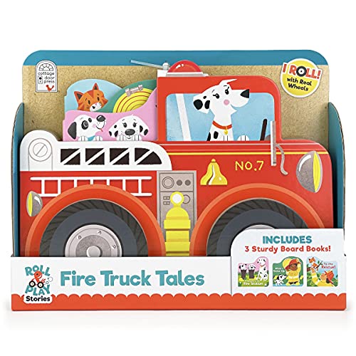 Image of Fire Truck Tales - Wheeled Board Book Set, 3-Book Gift Set With Rolling Fire Engine Vehicle Slipcase for Toddlers (Roll & Play Stories)