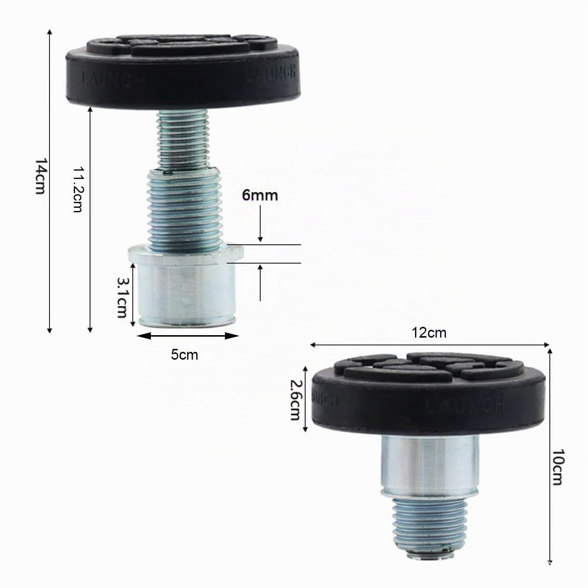 4 Stück Universelle wagenheber Gummiauflage rutschfest Gummipad Gummiteller Drehteller Tragarmteller für Hebebühne Ausdrehbar Aufnahme Ø50mm