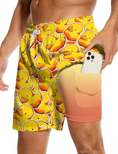 Tie Dye Stripes Men's Swim Trunks with Compression Liner 7 Inch Swimsuit Swimming Trunks Men Bathing Suits Board Shorts2