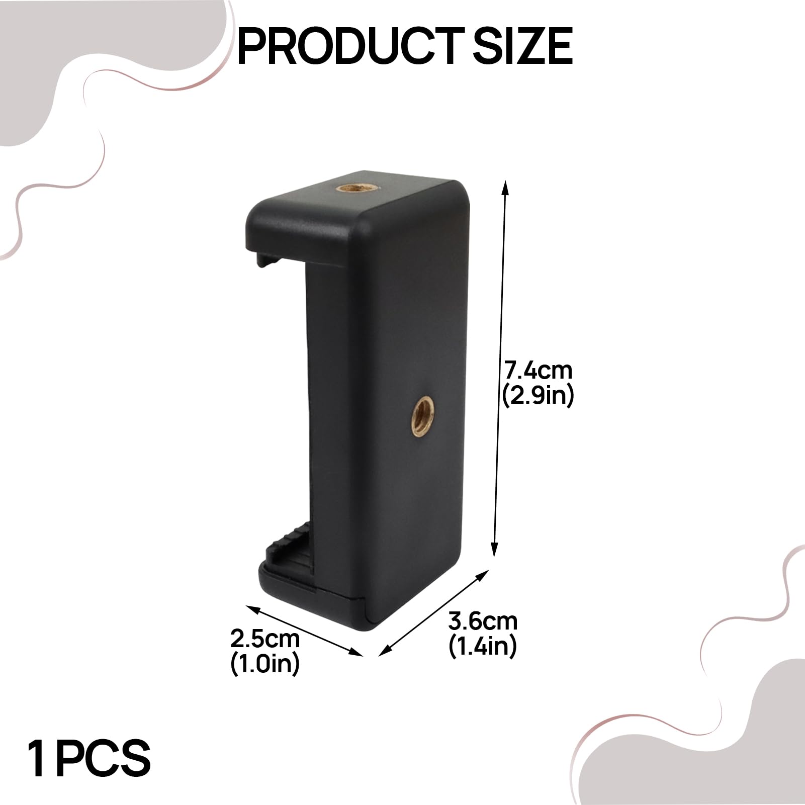 Stativ Handyhalterung, Universal Halterung Stativ Adapter Handy, Handyhalterung für Stativhandyhalterung 1/4 Zoll Schraubenloch Verstellbarer Clip (55 mm bis 95 mm Breite)