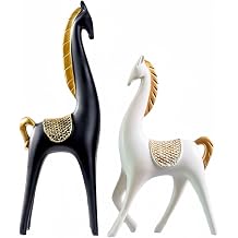 Resin Horse Collection Statue Couple Horse Statue Modern Art Sculpture Home Office Decoration, Best Decoration Gift for Living Room, TV Cabinet, Christmas Decor Indoor