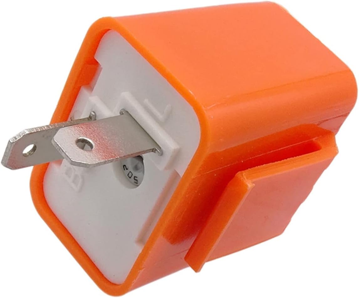 ICOBES 12V Universal 2 Pin Led Flasher Relay Motorcycle Switch Flasher Turn Signal Light (Color : Orange)