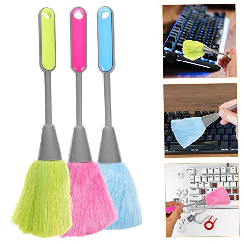 Mikikit 3pcs Keyboard Cleaning Brush Dusting Brush Practical Brush Cleaning Supplies Laptop Keyboard Multipurpose Cleaner Keyboard Brush Desk Duster Sewing Machine Desktop Plastic