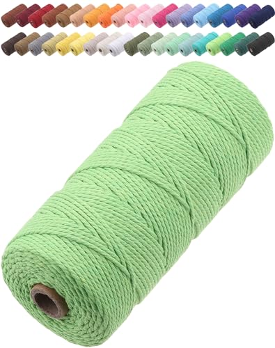 GOHOF Macrame Cord 2mm x 205m Premium Cotton Macrame Rope, 3 Strand Twisted Soft Cotton Cord
