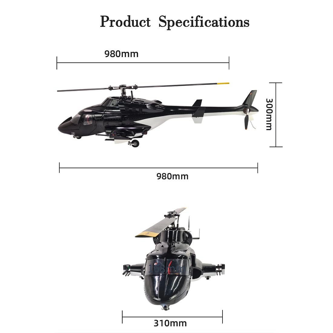 Elicottero GPS RC, FL500 Air-wolf Pro 500-Class 2.4G 6CH Scala Telecomando Elicottero Modello con FLISHRC L7 Flight Controller e 4 Modalità di Posizionamento GPS (versione RF)