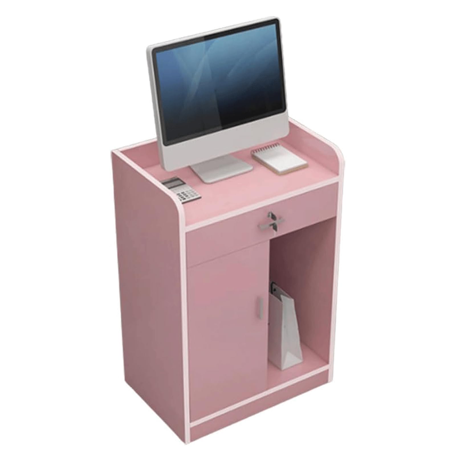 Escritorio de recepción pequeño moderno y púlpito con cajón integrado