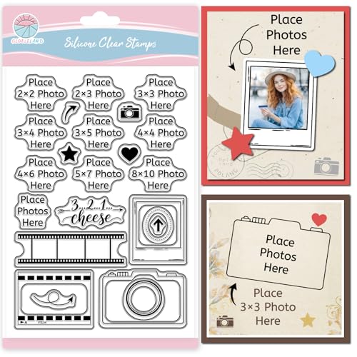 GLOBLELAND Vintage Camera Clear Stamps for Scrapbooking