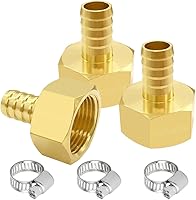 Vista 7 de 6 piezas de accesorios de púas de manguera de latón de 1/4" NPT hembra a 5/16" púas, conector adaptador incluye 6 abrazaderas de acero inoxidable