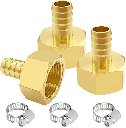 Miniatura 7 de 6 accesorios de púas de manguera de latón de 1/4 pulgadas NPT hembra a 5/16 pulgadas, conector adaptador de púas incluye 6 abrazaderas de acero