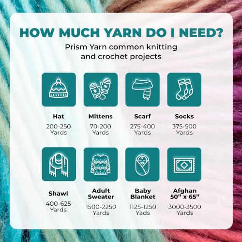 Image of Mary Maxim Prism Yarn, Acrylic Multicolor DK Yarn 290 Yards, Autumn Mist | Ombre Yarn, 3 Weight, Machine Wash, For Knitting and Crochet, Create Baby Items, Blankets, Afghans, Clothing Variegated Yarn