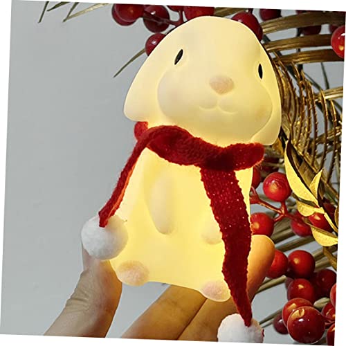Lámpara de mesa de noche con luz LED forma conejo miniatura 7