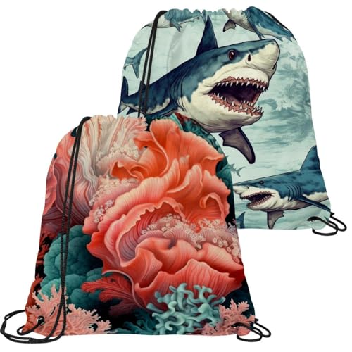 Sac à cordon de serrage étanche et pliable lot de 2 pochons de gym multicolores