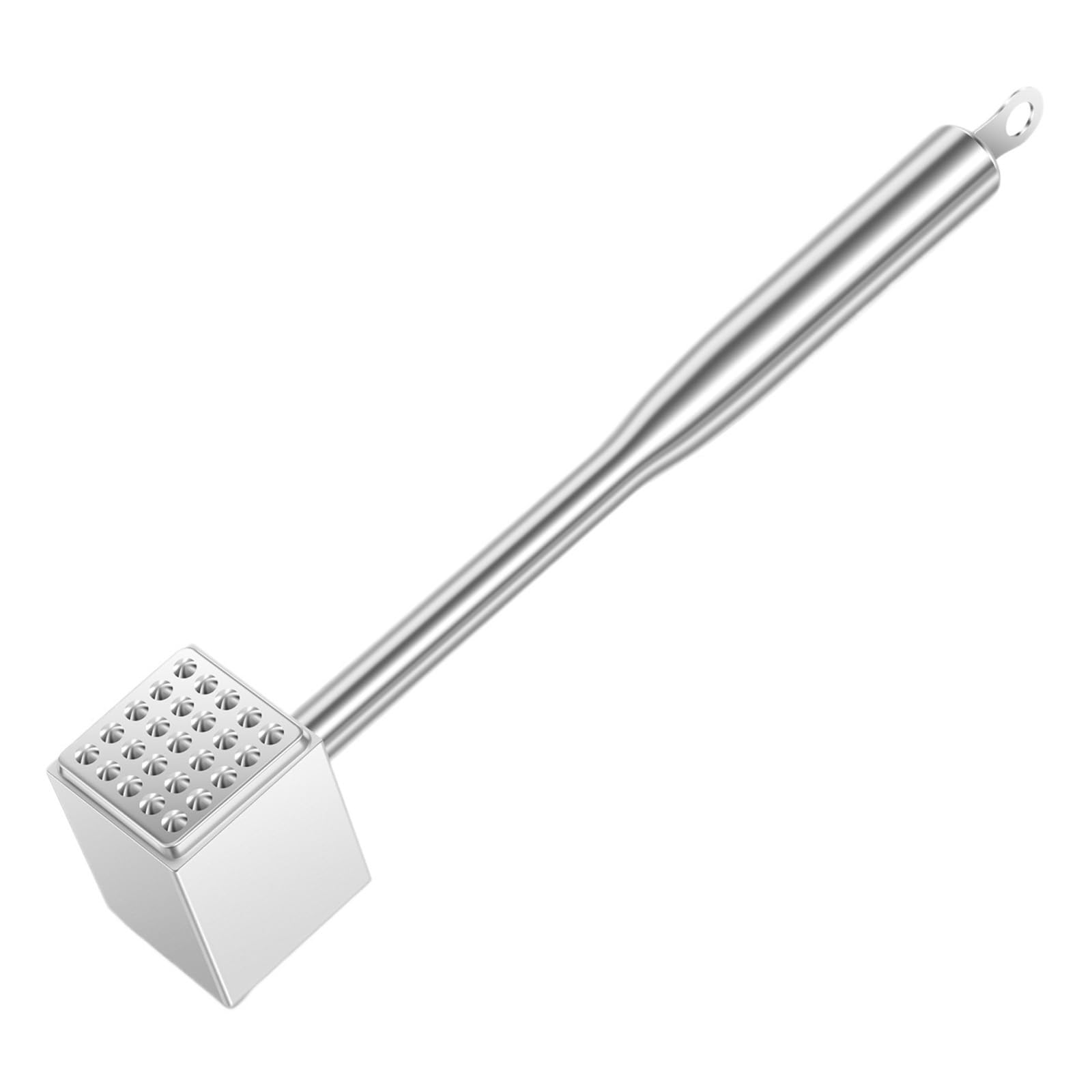 Fleischklopfer Hammer Doppelseitiger aus Edelstahl/Zinklegierung for Rindfleisch, Hühnersteak, Küchenhelfer(Silver)