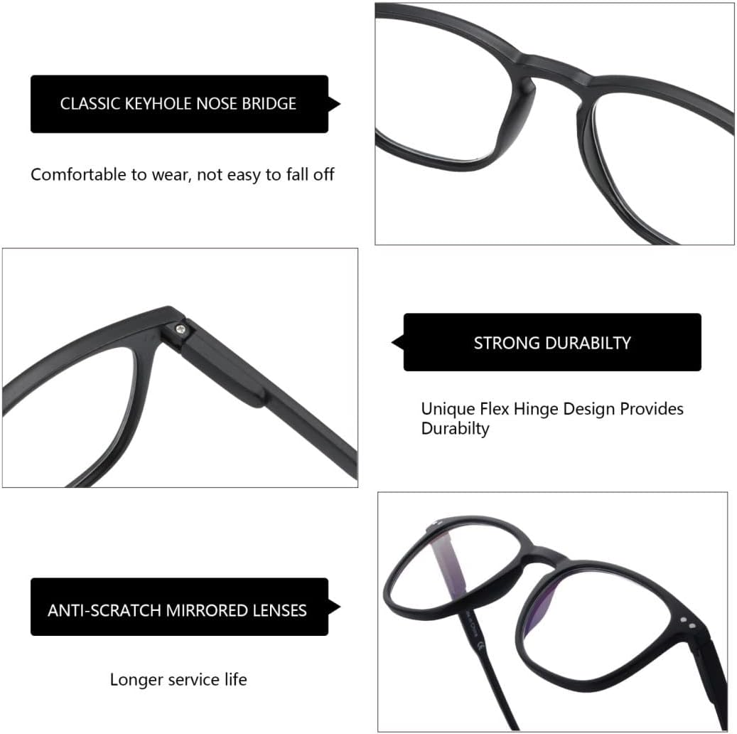 BLUEMOKY Reading Glasses for Women Men, Blue Light Blocking Glasses 2 Pack, Computer Readers, Spring Hinge - Image 6