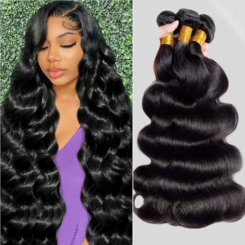 ZGWG Bundles Human Hair Body Wave 18 20 22 Inch Quick Weave Hair Extensions