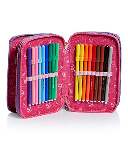 Seven Astuccio Attrezzato 3 Zip Pastel Rainbow