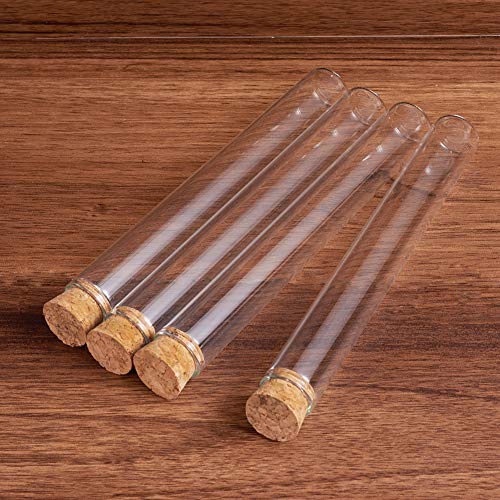 Image of BENECREAT 15 Pack 40ml Glass Tubes Transparent Decoration Bottles with Cork Stoppers for Arts, Crafts and Other Small Projects
