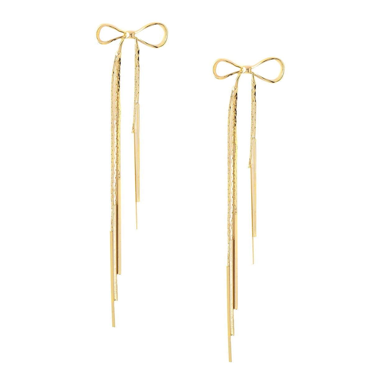 Yellow Chimes Earrings For Women Gold Toned Bow Knot Shaped Stud With Linear Chains Hanging Dangler Earrings For Women and Girls (B0B8DKC3LZ) Amazon Price History, Amazon Price Tracker