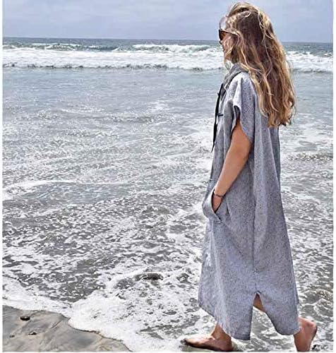 Open Road Goods Surf Poncho - 100 Cotton Adult Hooded Changing Towel | Grey Black Turkish Robe | Surf Change Poncho, Surfers Robe, Wetsuit Changing Robe | Men & Womens Swim Parka - Image 8