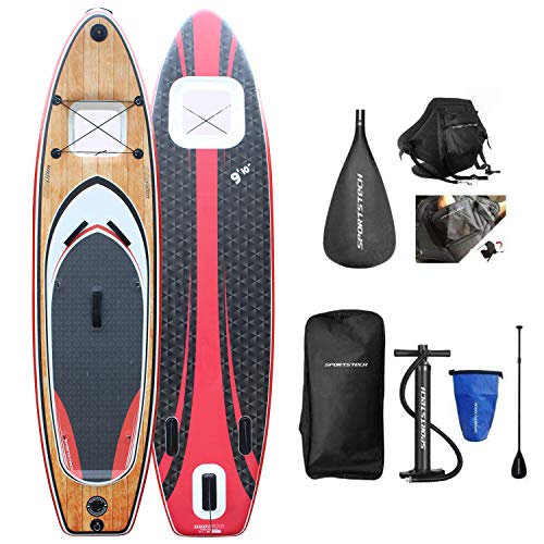 Sportstech ‘Wooden’ Inflatable Stand Up Paddle Board with Kayak