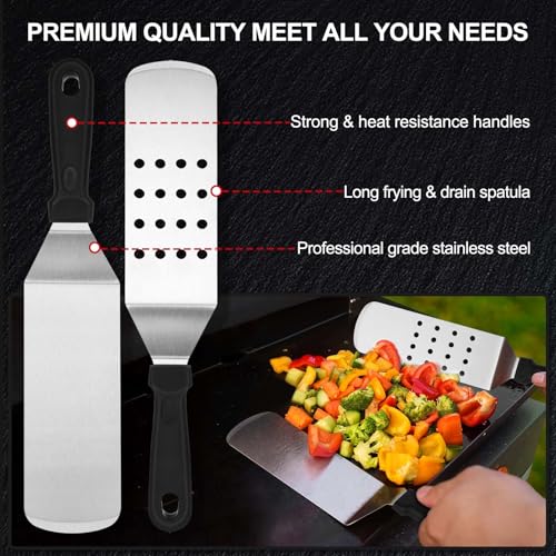 Griddle-Accessories-Kit-36PCS-Flat-Top-Grill-Accessories-for-Blackstone-and-Camp-Chef-Metal-Spatula-Tools-Set-with-Burger-Press-Scraper-Tongs-Carry-Bag-for-Outdoor-Grilling-BBQ-Cooking Griddle Accessories Kit 36PCS Flat Top Grill Accessories for Blackstone and Camp Chef Metal Spatula Tools Set with Burger Press Scraper Tongs Carry Bag for Outdoor Grilling BBQ Cooking