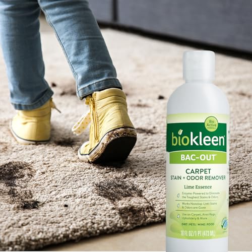 Image of Biokleen Bac-Out Enzymatic Stain & Odor Remover for Carpet - Removes Stains and odors caused by dirt, pet accidents, wine, food, smoke - 2 Pack 32 oz w /Micro Cleaning Towel