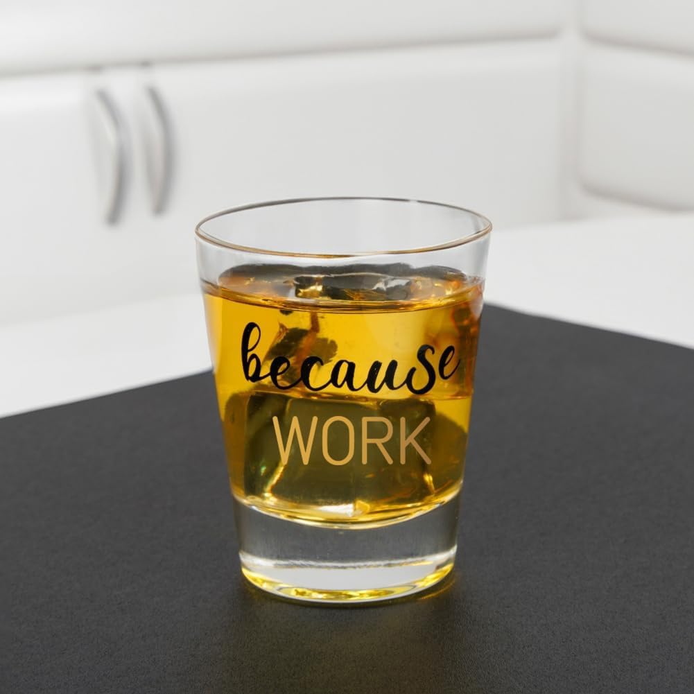 Before Work After Work Because Work Gift Set 11 oz Coffee Mug 18 oz Wine Glass 2 oz Shot Glass with Gifted Box for Coworkers Boss Office Gifts Bosses Day Christmas Farewell Party Gift (Black) - Image 6