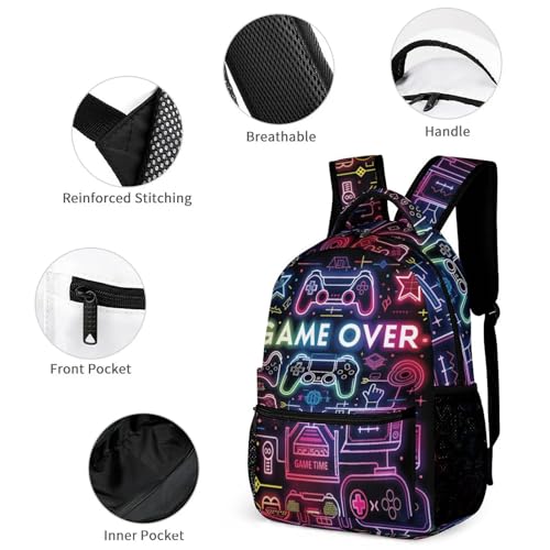 KOYI Neon Video Game Backpack for Boys, 16.5" Gaming School Backpack4