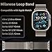 Milanese Loop Band Compatible with Apple Watch Bands Ultra 3/2/1 49mm 46mm 45mm 44mm for Women Men, Parachute-style Buckle Stainless Steel Metal Mesh Breathable Strap for iWatch Series 11 10 SE 9 8 7 6 5 4