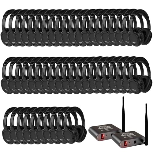 Talent Silent Disco Noir Premium Headphone 50 Pack with 2 Transmitters