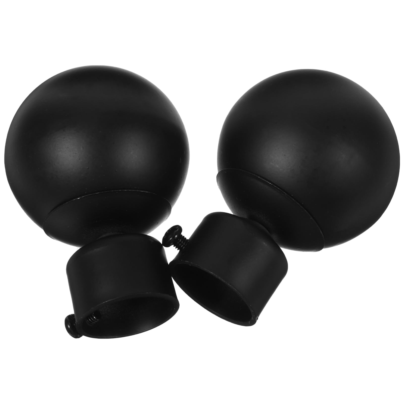 ERINGOGO 2 Pcs Black Curtain Rod Caps Drape Rod for Home Office Window Pole Head Cap with Screw