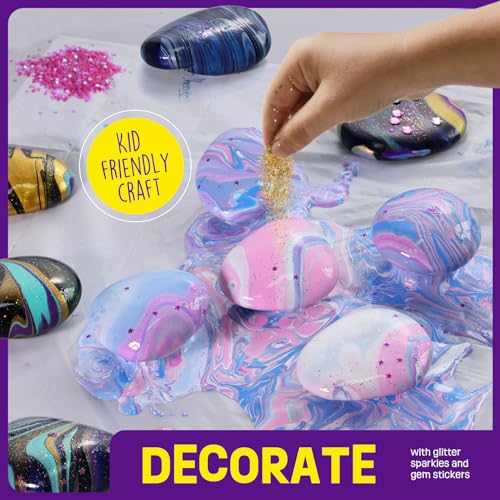 LAOESE 2 in 1 Rock Painting Art Kit - Glow in The Dark Pouring Rock Kit - Arts and Crafts for Kids Girls & Boys Ages 6-8, 8-12, Craft Paint Kits Creative Toys, Art Supplies Birthday Gift for Kids - Image 6