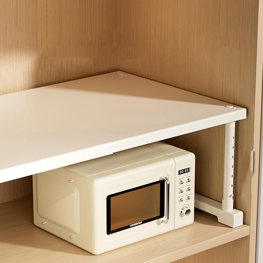 Étagère à épices extensible réglable – Étagère de cuisine empilable robuste pour placard et garde-manger (35 cm de large, 50 à 85 cm de long, 35 à 50 cm de hauteur)