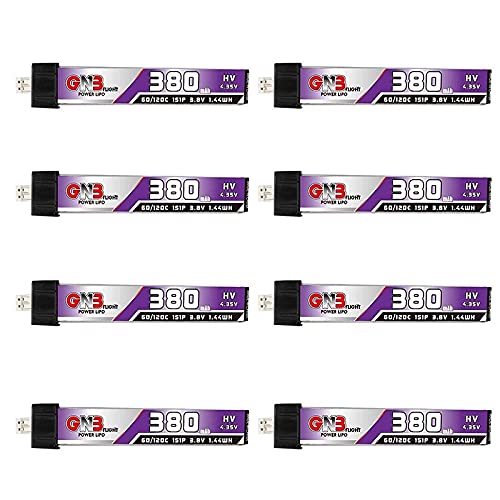 8pcs GaoNeng GNB LiPo Battery 1S 380mAh 3.8V HV LiHV 60c 120c Inductrix FPV BNF Blade GAONENG RC Horizon eflite JST-PH2.0 Connector