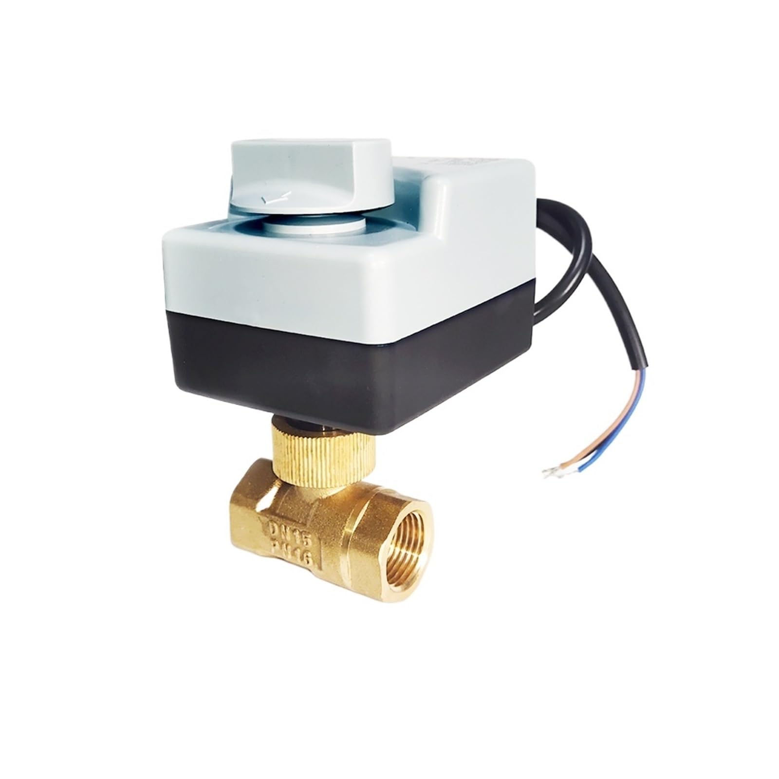 Vhkktuyd One Color 220V Electric Motorized Ball Valve Brass 1/2" Automated Ball With 3 Control Wires With Manual Override For Plumbing