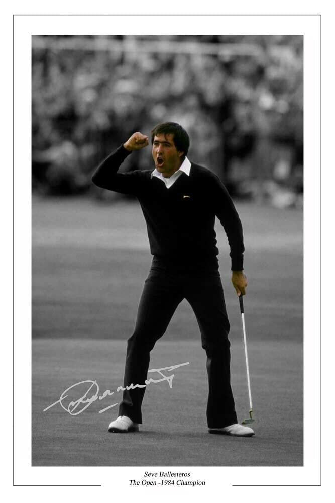 Seve Ballesteros Signed 12x8 Inch Photo Print - The Open 1984 - Adult, Golf, Wall Art, Living Room
