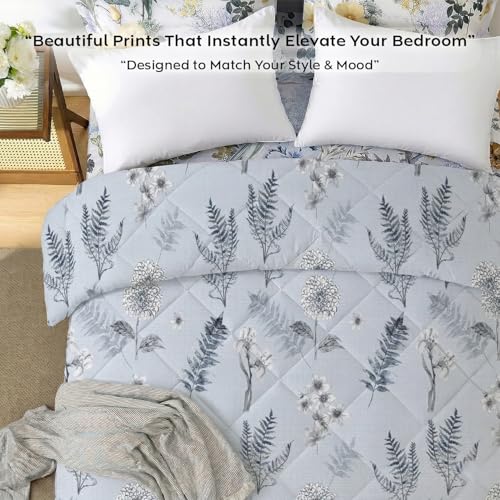 Image of AYKA Reversible AC Comforter 150 GSM Microfiber Summer Blanket Single Bed (60x90 Inches) | Eden Leaves Design Cooling Quilt for AC Room | Soft Breathable Duvet Green & Pink