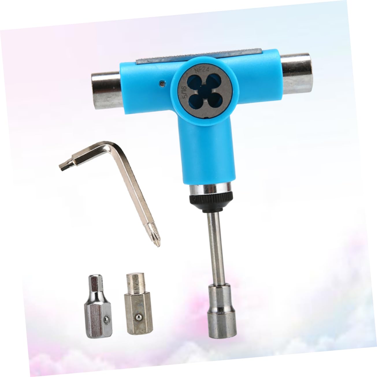 Happyyami Skateboard Tool Portable Multifunctional and Assembly Tool for Roller Skates and Skateboards Blue Essential for Tightening Repairing and Maintenance