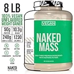NAKED Vegan Mass - Natural Vegan Weight Gainer Protein Powder - 1,230 Calories, Non-GMO, Soy & Gluten Free, No Artificial Ingredients - 8LB Bulk - 11 Servings - Image 3