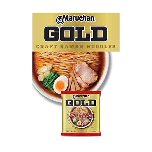 Maruchan Gold Soy Sauce Craft Ramen Noodles, 3.79 Oz, Pack of 5 NuNoodles
