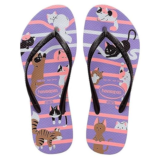 Chinelo Slim Pets, Havaianas, Meninas, Roxo Paisley, 23/24
