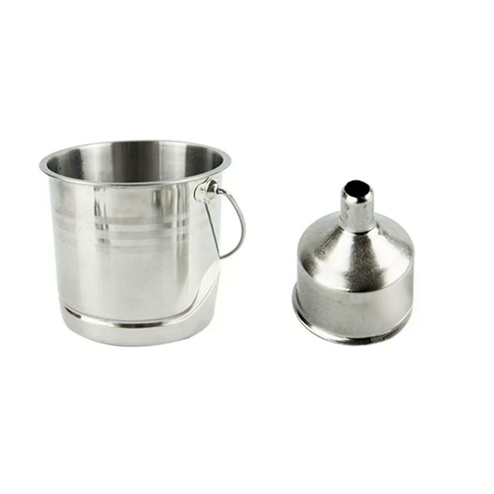 ttnmrc Montessori Stainless Steel Bucket and Funnel Set, Pouring Sensory Toy