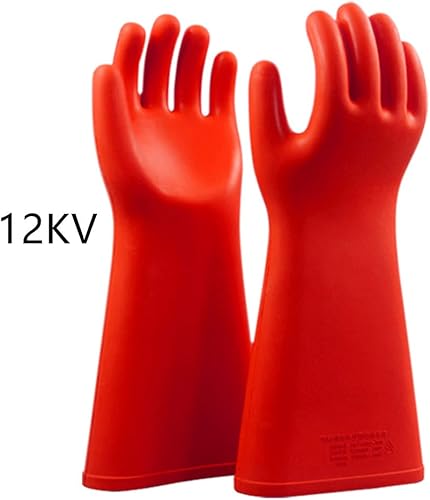 Miniatura 9 de gotosee Guantes aisladores de voltaje de goma anaranjados de la clase 25KV de la ropa de la seguridad, voltaje máximo 21750V AC32625V DC del uso