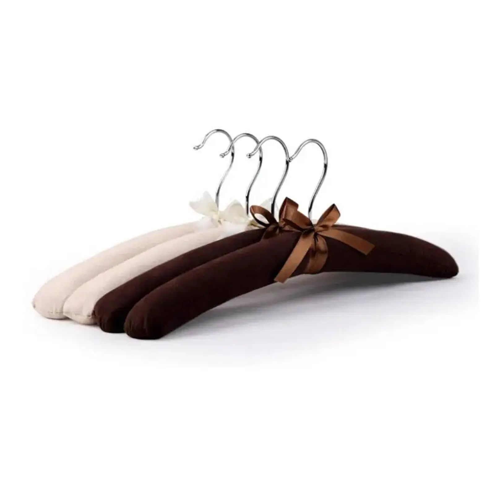 Cintres en Velours Cintres en Mousse recouverts de Velours, 10 pièces, antidérapants for Placard, Utilisation hôtel, idéaux for Les vêtements Soie(Brown 10pcs)