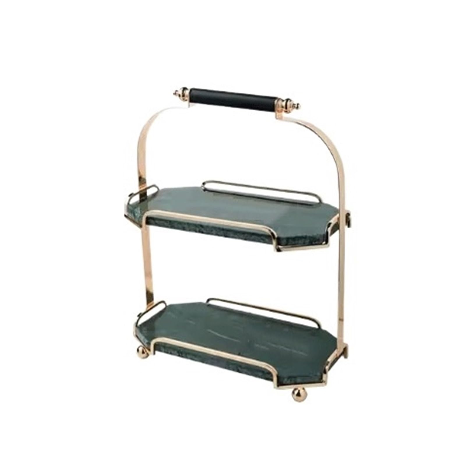 LIBANGRONG-888 Cake Stand Natural Marble Cake Stand, Afternoon Tea Dessert Display, Light Luxury Two-Tier Storage Tray Dessert Stand(Green)