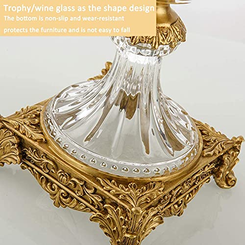 Trofee-Vormige Kristallen Glazen Bloemenvaas, Vintage Koperen Ingelegde Tulpenvaas, Woonkamer Studie Eettafel Licht Luxe Decoratie, Uniek Cadeau - Afbeelding 8