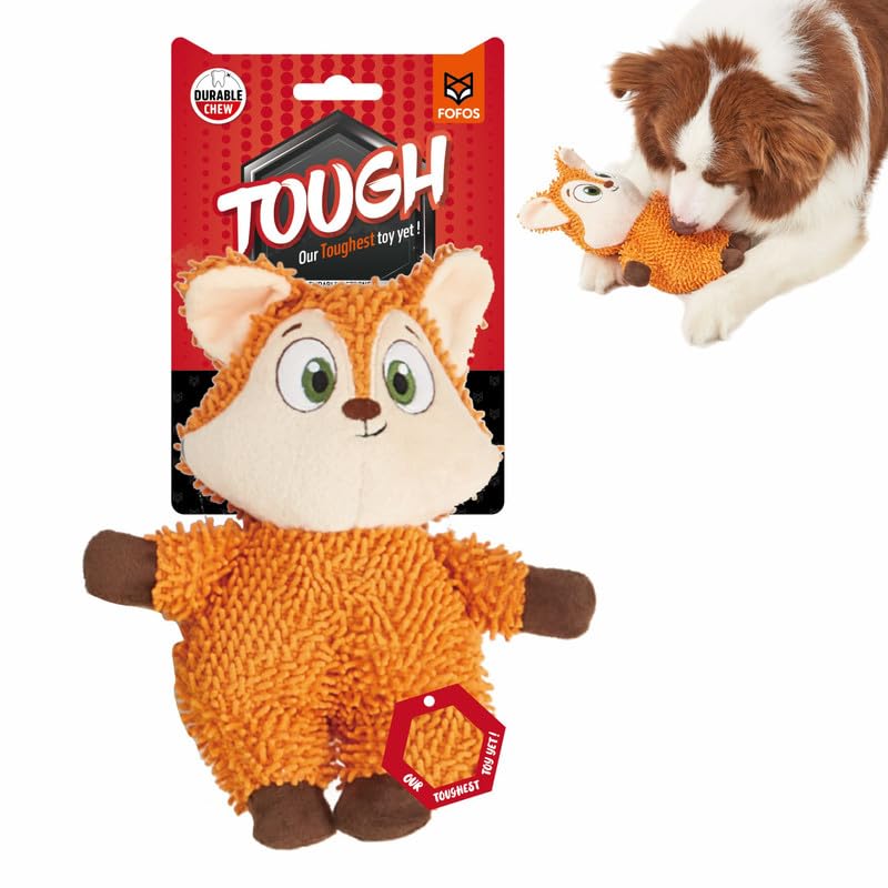 BarkButler x FOFOS Tough Fox Plush Dog Toy - Orange, Squeaker Inside, Reinforced Fabric, Machine Washable & Teeth Cleaning Toys for Dogs of Small & Medium Breeds (5-20kgs) (B0DCP7YXNS) Amazon Price History, Amazon Price Tracker