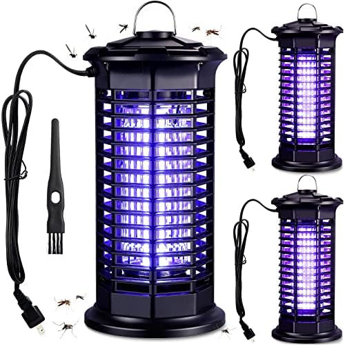 3 Pieces Bug Zapper with Light Electric Mosquito Zappers Killer Electric Insect Fly Trap Insect Killer Insect Catcher for Home for Patio Bedroom Bathroom Living Office Courtyard
